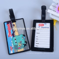 Cartoon 3D Waterproof custom soft pvc luggage tag rubber loop